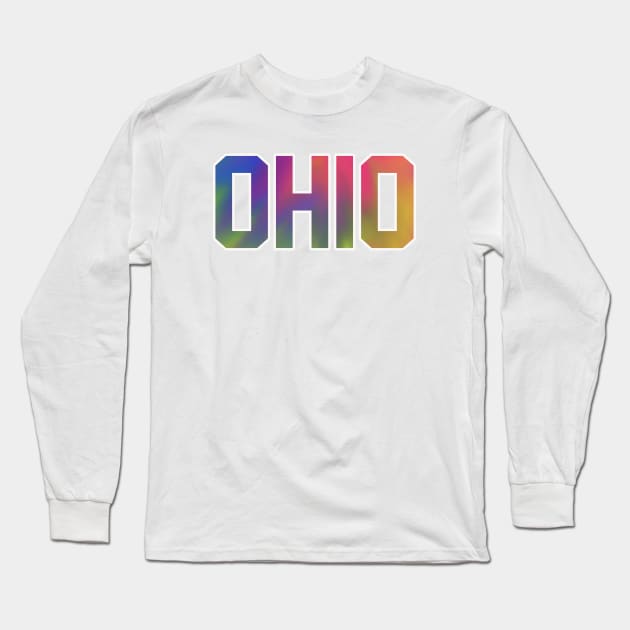 Ohio TieDye Jersey Letter Long Sleeve T-Shirt by maccm